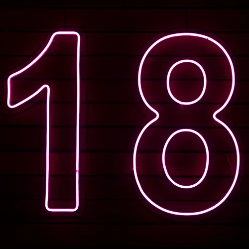 18 neon sign hire Brisbane