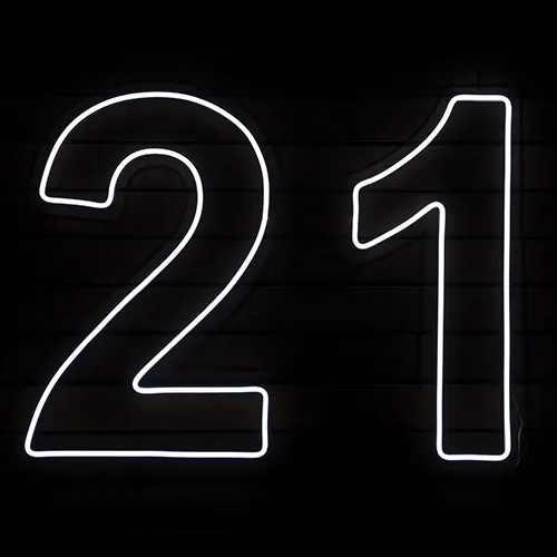 21 neon sign hire Brisbane