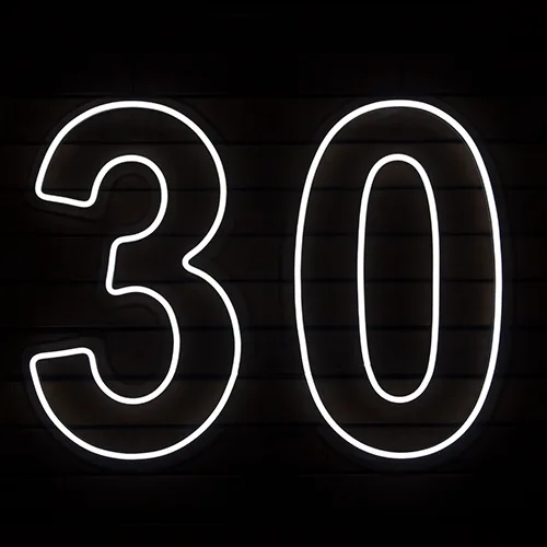 30 neon sign hire Brisbane