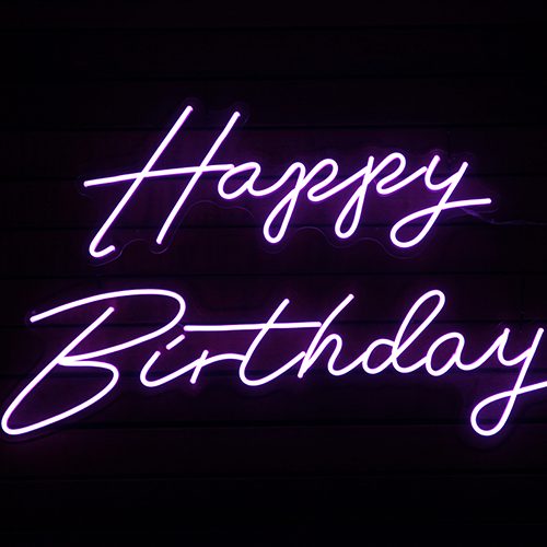 Happy Birthday neon sign hire Brisbane