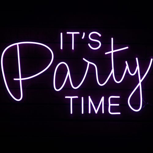Its Party Time neon sign hire Brisbane