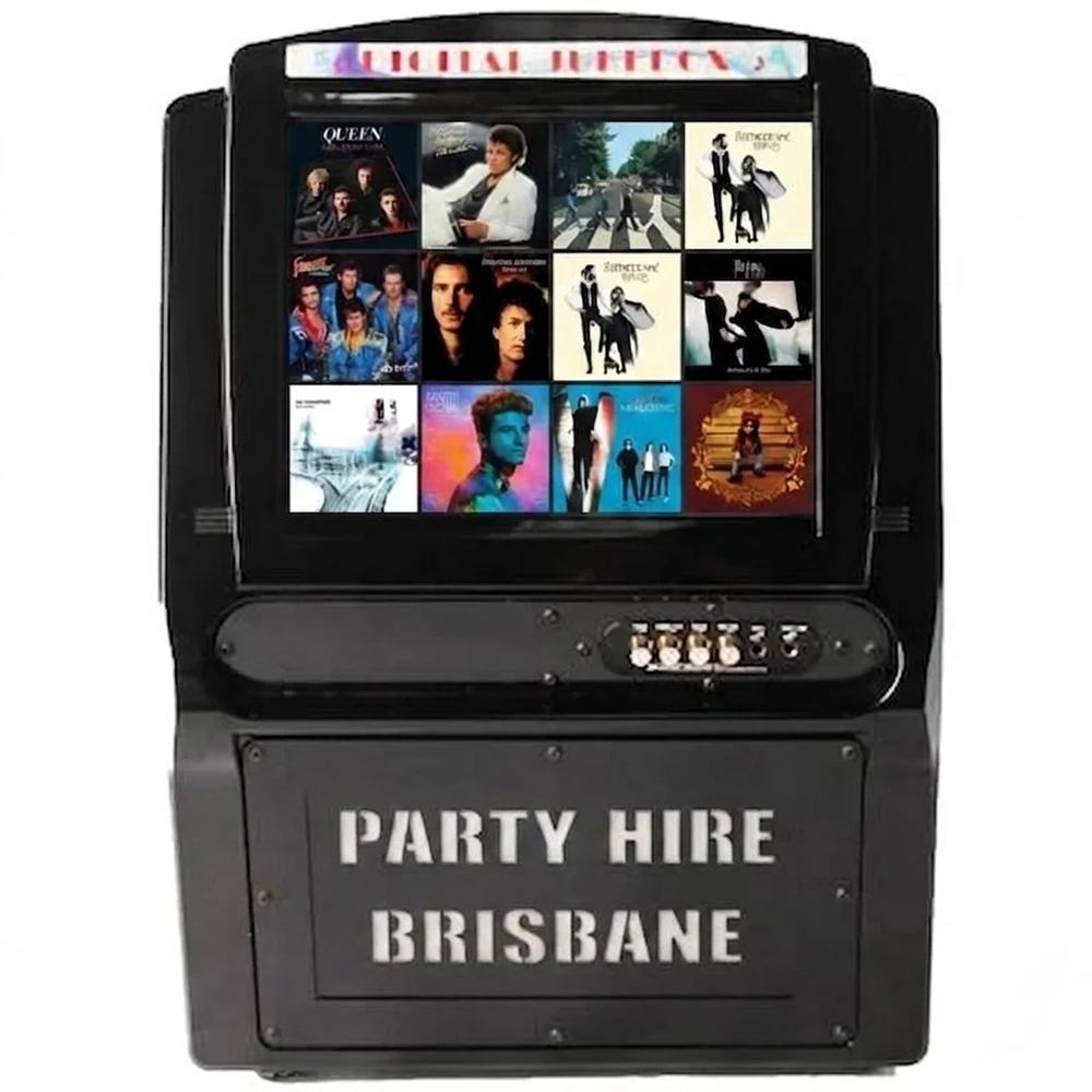 Touch screen jukebox hire Brisbane with over 9,000 songs