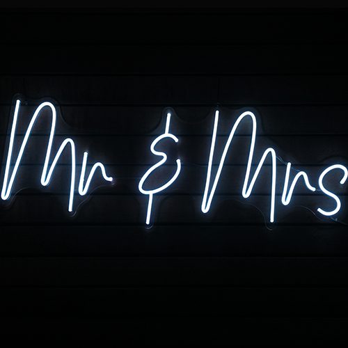 Mr and Mrs neon sign hire Brisbane