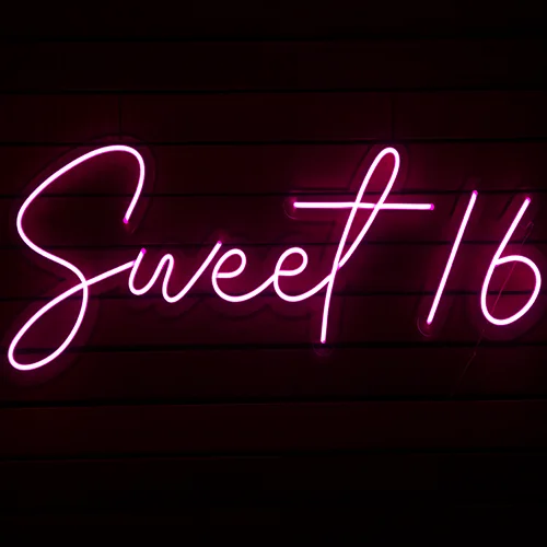 Sweet 16 neon sign hire Brisbane