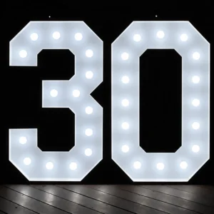Light up Numbers 30 Hire Brisbane