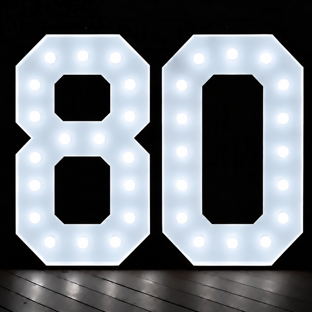 Light up Numbers 80 Hire Brisbane