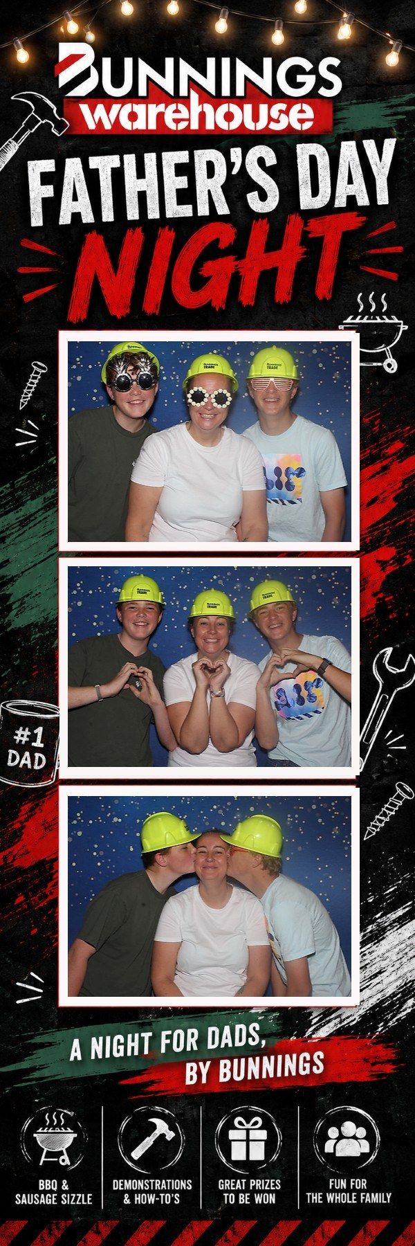 Bunnings Father's Day night Custom photo booth print template for Bunnings Father's Day night