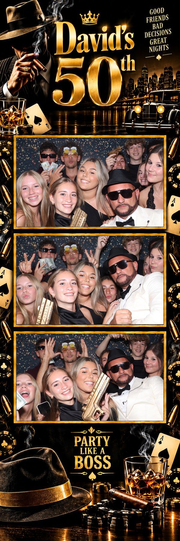 David's 50th Custom photo booth print template for David's 50th