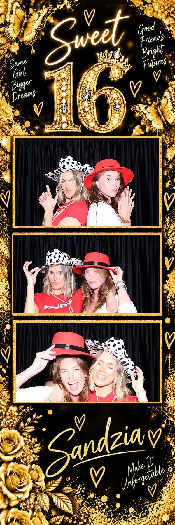 Sandzia's Sweet 16 Custom photo booth print template for Sandzia's Sweet 16