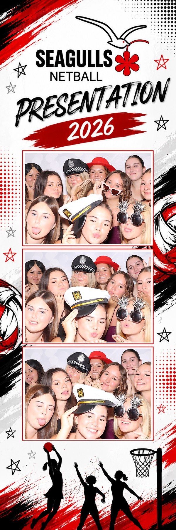 Seagulls Netball presentation night Custom photo booth print template for Seagulls Netball presentation night