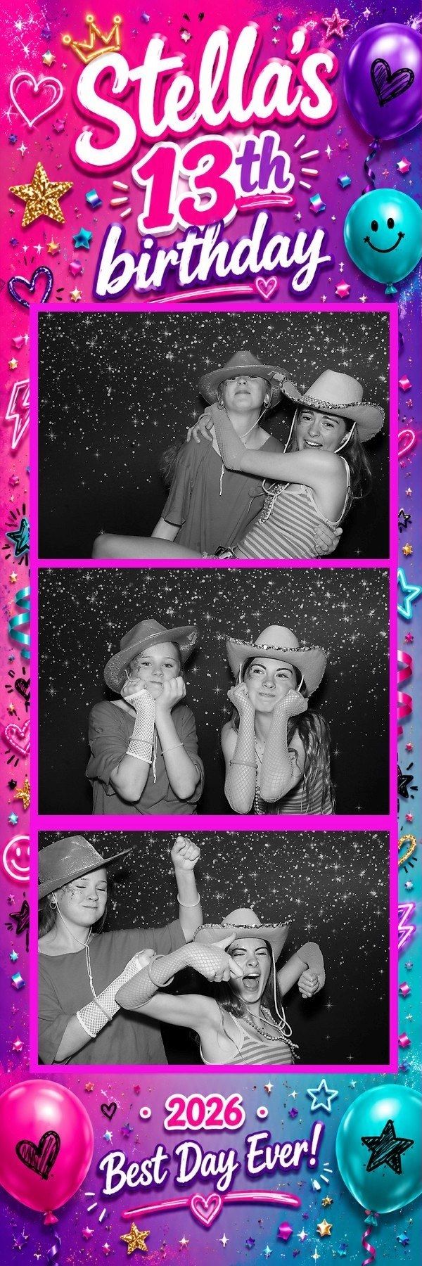 Stella's 13th Custom photo booth print template for Stella's 13th